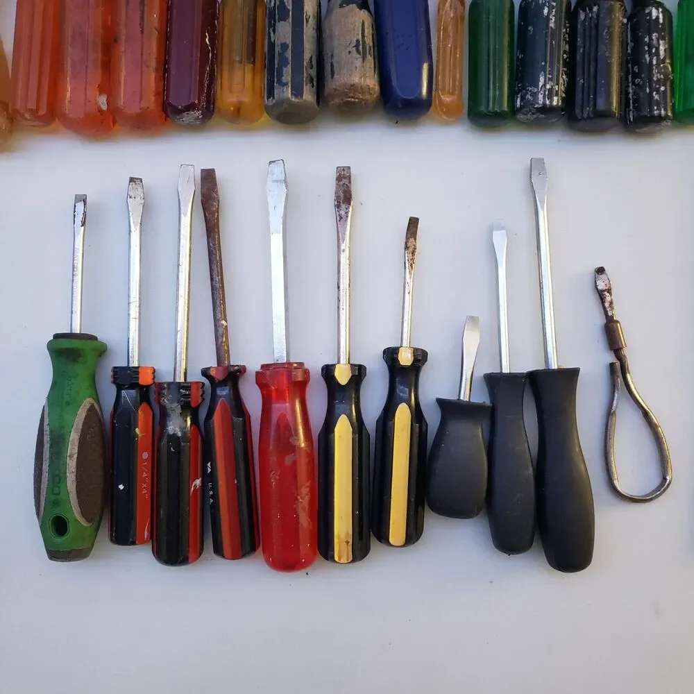 Vintage Lot of Flathead Screwdrivers Quick Edge Snap On TM 4E Craftsman Socket - Picture 14 of 16